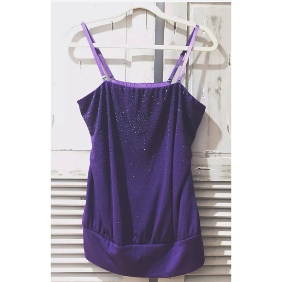 LANE BRYANT Sz 14/16 Embellished Purple Top / Cami - Picture 1 of 4
